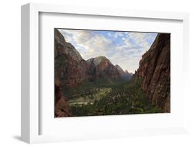 View Down Zion Canyon from Trail to Angels Landing at Dawn-Eleanor-Framed Photographic Print