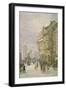 View East Along Holborn with Figures and Horse-Drawn Vehicles on the Street, London, 1875-Louise Rayner-Framed Giclee Print