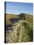 View East to Kings Hill, Hadrians Wall, UNESCO World Heritage Site, Northumbria National Park, Nort-James Emmerson-Stretched Canvas