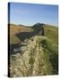 View East to Kings Hill, Hadrians Wall, UNESCO World Heritage Site, Northumbria National Park, Nort-James Emmerson-Stretched Canvas