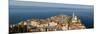 View from a Hill Overlooking the Old Town of Piran and St. George Church, Piran, Slovenvia-John Woodworth-Mounted Photographic Print