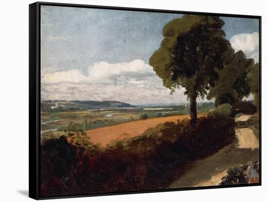 View from a Road Leading to East Bergholt-John Constable-Framed Stretched Canvas