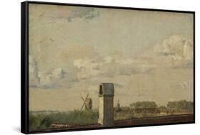 View From A Window In Toldbodvej Looking Towards The Citadel, c.1833-Christen Schjellerup Kobke-Framed Stretched Canvas