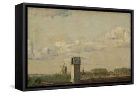 View From A Window In Toldbodvej Looking Towards The Citadel, c.1833-Christen Schjellerup Kobke-Framed Stretched Canvas