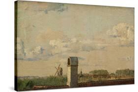 View from a Window in Toldbodvej Looking Towards the Citadel in Copenhagen, C.1833-Christen Schiellerup K?bke-Stretched Canvas