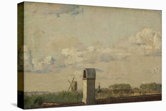 View from a Window in Toldbodvej Looking Towards the Citadel in Copenhagen, c. 1833-Christen Schjellerup Kobke-Stretched Canvas