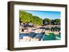 View from above of Decumanus (Main road), Ostia Antica archaeological site, Ostia, Rome province-Nico Tondini-Framed Photographic Print