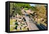 View from above of Decumanus, Ostia Antica archaeological site, Ostia, Rome province-Nico Tondini-Framed Stretched Canvas