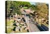 View from above of Decumanus, Ostia Antica archaeological site, Ostia, Rome province-Nico Tondini-Stretched Canvas