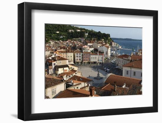 View from above of the Tartini Square, Piran, Slovenia, Europe-Sergio Pitamitz-Framed Photographic Print