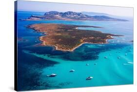 View from Above, Stunning Aerial View of the Isola Piana Island and the Asinara Island Bathed by a-DaLiu-Stretched Canvas