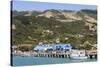 View from Akaroa Harbour to the Main Wharf, Akaroa, Banks Peninsula, Canterbury, South Island, New -Ruth Tomlinson-Stretched Canvas