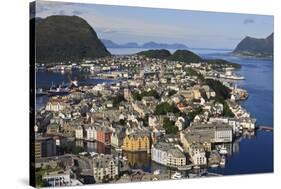 View from Aksla Hill over Alesund and Surrounding Waters, More Og Romsdal, Norway-Eleanor Scriven-Stretched Canvas
