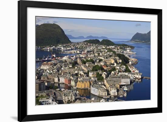 View from Aksla Hill over Alesund and Surrounding Waters, More Og Romsdal, Norway-Eleanor Scriven-Framed Photographic Print