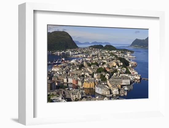 View from Aksla Hill over Alesund and Surrounding Waters, More Og Romsdal, Norway-Eleanor Scriven-Framed Photographic Print