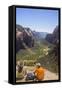 View from Angels Landing, Zion National Park, Utah, United States of America, North America-Gary Cook-Framed Stretched Canvas