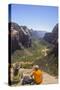 View from Angels Landing, Zion National Park, Utah, United States of America, North America-Gary Cook-Stretched Canvas