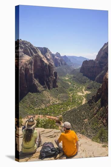 View from Angels Landing, Zion National Park, Utah, United States of America, North America-Gary Cook-Stretched Canvas