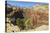 View from Angels Landing, Zion National Park, Utah, United States of America, North America-Gary-Stretched Canvas