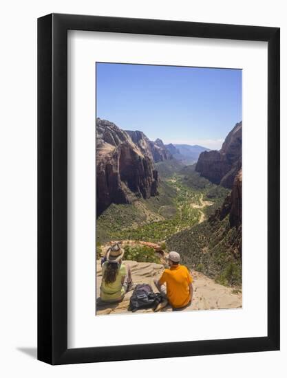 View from Angels Landing, Zion National Park, Utah, United States of America, North America-Gary Cook-Framed Photographic Print