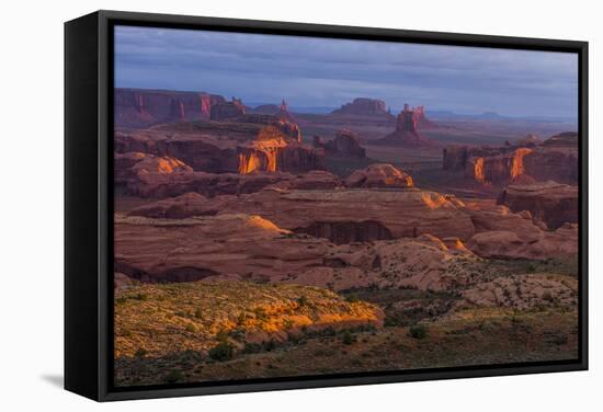 View from Atop Hunt's Mesa in Monument Valley Tribal Park of the Navajo Nation, Arizona and Utah-Jerry Ginsberg-Framed Stretched Canvas