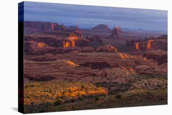 View from Atop Hunt's Mesa in Monument Valley Tribal Park of the Navajo Nation, Arizona and Utah-Jerry Ginsberg-Stretched Canvas