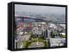 View from Atop World Trade Center of Osaka Port Built on Reclaimed Land in Osaka Bay, Osaka, Japan-null-Framed Stretched Canvas