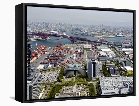 View from Atop World Trade Center of Osaka Port Built on Reclaimed Land in Osaka Bay, Osaka, Japan-null-Framed Stretched Canvas