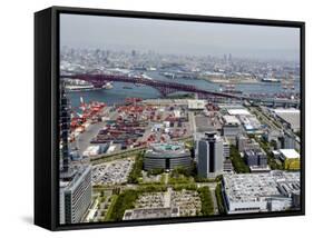 View from Atop World Trade Center of Osaka Port Built on Reclaimed Land in Osaka Bay, Osaka, Japan-null-Framed Stretched Canvas