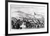 View from Avebury Steeple of Silbury Hill, Illustration from Stonehenge: a Temple Restored-William Stukeley-Framed Giclee Print