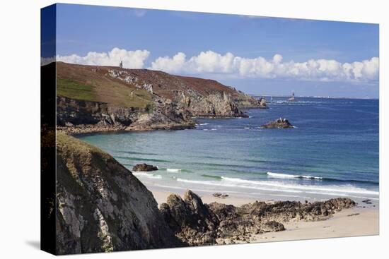 View from Baie Des Trepasses to the Lighthouse at Pointe Du Raz and the Isle De Sein-Markus Lange-Stretched Canvas