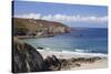 View from Baie Des Trepasses to the Lighthouse at Pointe Du Raz and the Isle De Sein-Markus Lange-Stretched Canvas