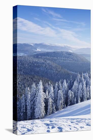 View from Belchen Mountain to Feldberg Mountain in Winter, Black Forest, Baden-Wurttemberg, Germany-Markus Lange-Stretched Canvas