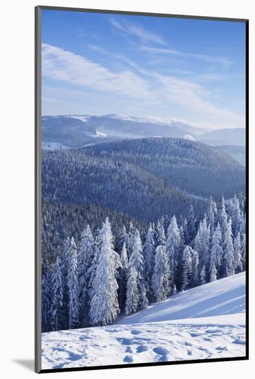 View from Belchen Mountain to Feldberg Mountain in Winter, Black Forest, Baden-Wurttemberg, Germany-Markus Lange-Mounted Photographic Print