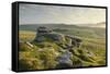 View from Belstone Common looking west towards Yes Tor on the northern edge of Dartmoor, Devon, Eng-Stephen Spraggon-Framed Stretched Canvas