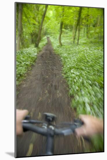 View from Bicycle Along Wooded Track, Uley, Gloucestershire, England-Peter Adams-Mounted Photographic Print