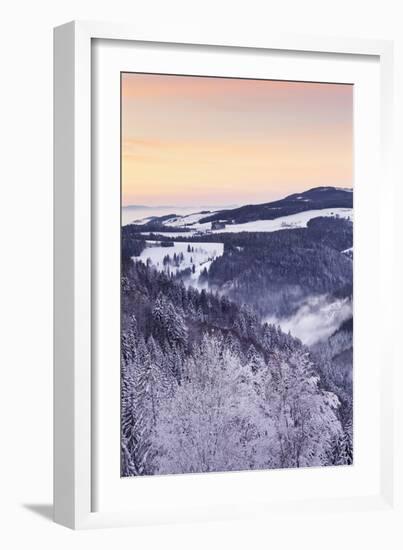 View from Black Forest Highway to Glottertal Tal Valley at Sunset-Markus Lange-Framed Photographic Print