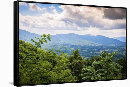 View from Blue Ridge Parkway, Smoky Mountains, USA.-Anna Miller-Framed Stretched Canvas