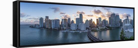 View from Brickell Key, a Small Island Covered in Apartment Towers, Towards the Miami Skyline-Gavin Hellier-Framed Stretched Canvas