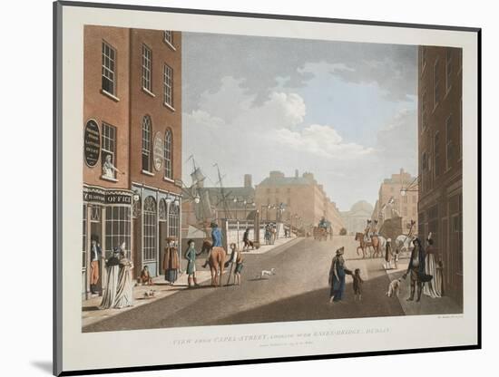 View from Capel-Street, Looking over Essex-Bridge, Dublin, 1797-James Malton-Mounted Giclee Print