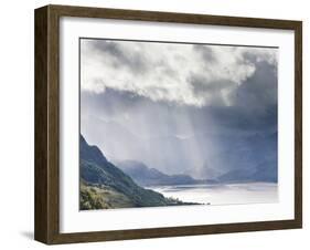 View from Carr Brae Towards Head of Loch Duich and Five Sisters of Kintail with Rays of Sunlight Bu-Lee Frost-Framed Photographic Print