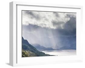 View from Carr Brae Towards Head of Loch Duich and Five Sisters of Kintail with Rays of Sunlight Bu-Lee Frost-Framed Photographic Print