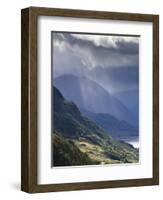 View from Carr Brae Towards Head of Loch Duich and Five Sisters of Kintail with Sunlight Bursting T-Lee Frost-Framed Photographic Print