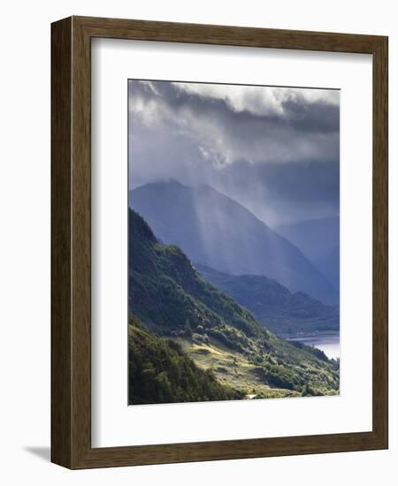 View from Carr Brae Towards Head of Loch Duich and Five Sisters of Kintail with Sunlight Bursting T-Lee Frost-Framed Photographic Print