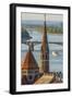 View from Castle Hill of the Margaret Bridge crossing the Danube River, Buda side, Budapest-Tom Haseltine-Framed Photographic Print