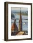 View from Castle Hill of the Margaret Bridge crossing the Danube River, Buda side, Budapest-Tom Haseltine-Framed Photographic Print