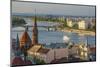 View from Castle Hill of the Margaret Bridge crossing the Danube River, Buda side, Budapest-Tom Haseltine-Mounted Photographic Print