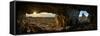 View from caves on Playa de Campiecho at sunset, Asturias, Spain-Panoramic Images-Framed Stretched Canvas