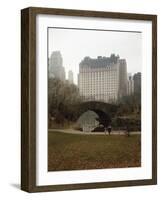 View from Central Park with Plaza Hotel in the Distance-Dmitri Kessel-Framed Photographic Print