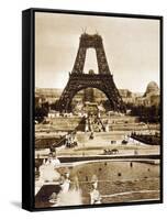 View from Chaillot Palace of Eiffel Tower Built for World Fair in 1889, Here 2nd Floor, 1888-null-Framed Stretched Canvas